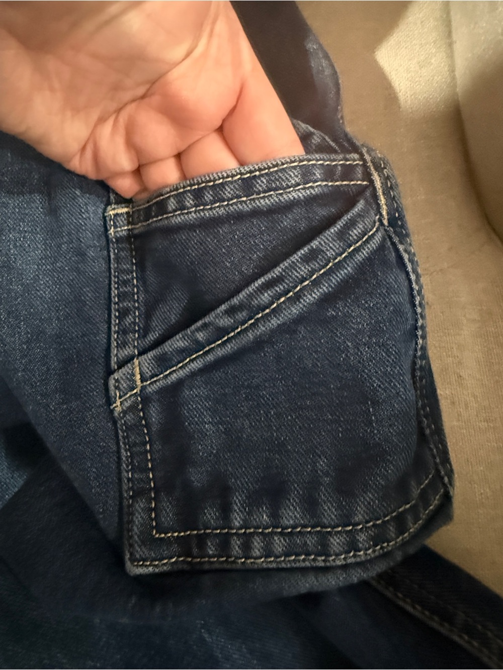 Old Navy Blue Painter's Reissue Jeans - Picture 8 of 9